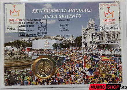 Vatikán 2 euro 2011 - Stretnutie mládeže - numisbrief