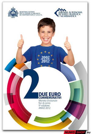 San Maríno 2 euro 2012 - 10 rokov euro - UNC