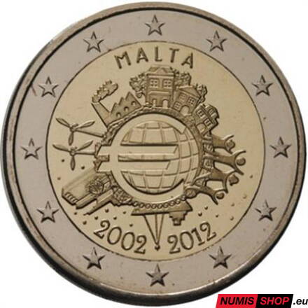 Malta 2 euro 2012 - 10 rokov euro - UNC