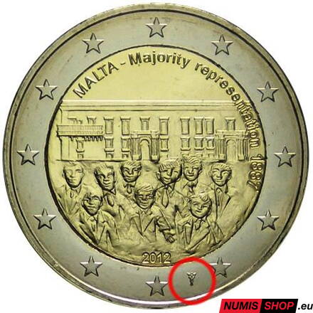 Malta 2 euro 2012 - Majority Representation – 1887 - Holandská mincovňa - UNC