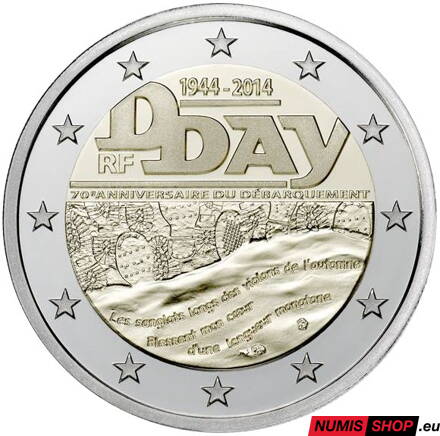 Francúzsko 2 euro 2014 - D-DAY - UNC