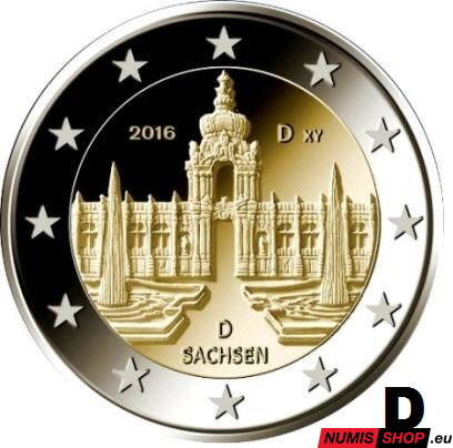 Nemecko 2 euro 2016 - Sasko - D - UNC