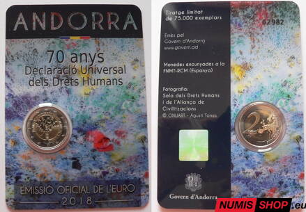 Andorra 2 euro 2018 - Ľudské práva - UNC