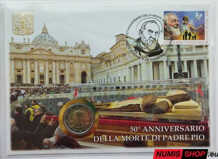 Vatikán 2 euro 2018 - Páter Pio - numisbrief