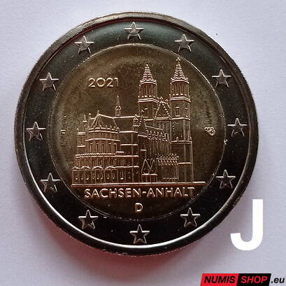 Nemecko 2 euro 2021 - Sachsen - Anhalt -  J - UNC
