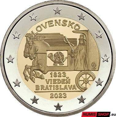 Slovensko 2 euro 2023 - Expresná pošta ťahaná koňmi - UNC