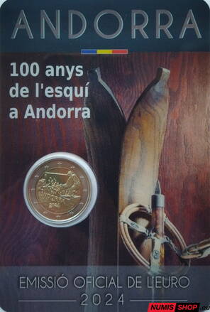 Andorra 2 euro 2024 - 100 rokov lyžovania v Anodrre - UNC