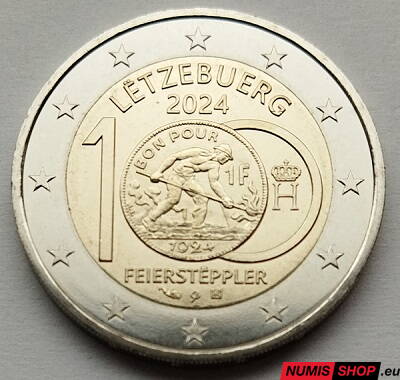 Luxembursko 2 euro 2024 - Zavedenie frankových mincí s Feierstëpplerom - UNC