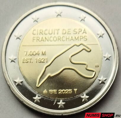 Belgicko 2 euro 2025 - Spa-Francorchamps - UNC