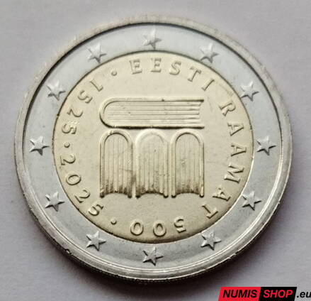 Estónsko 2 euro 2025 - 500 rokov kníh - UNC