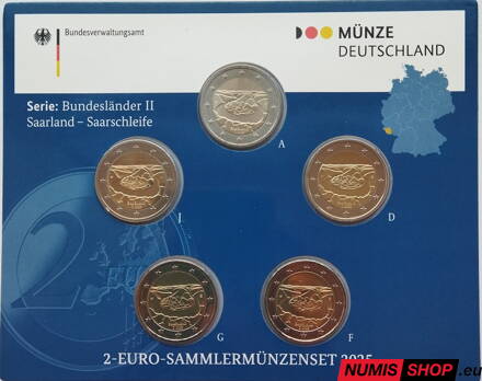 Nemecko 2 euro 2025 - Sársko - sada - BU