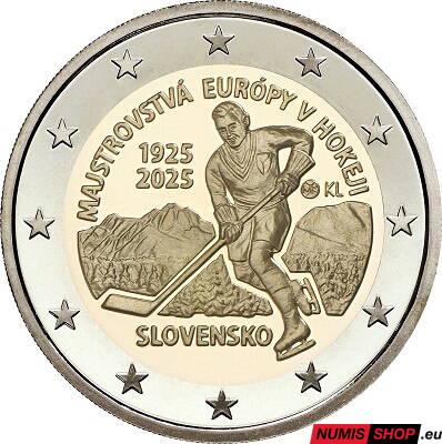 Slovensko 2 euro 2025 - Majstrovstvá Európy v hokeji - UNC