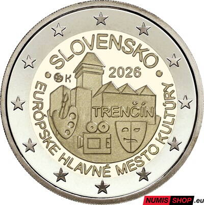 Slovensko 2 euro 2026 - Trenčín - Európske hlavné mesto kultúry 2026 - UNC