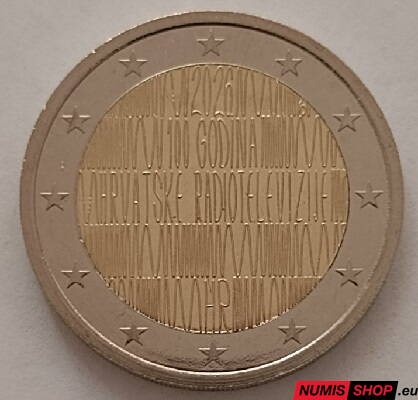 Chorvátsko 2 euro 2026 - 100 rokov rádia a televízie - UNC