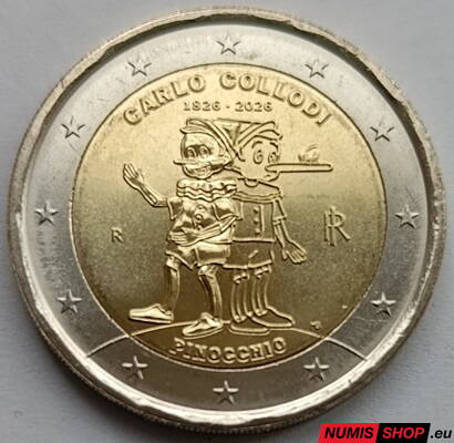 Taliansko 2 euro 2026 - Carlo Collodi - Pinocchio - UNC