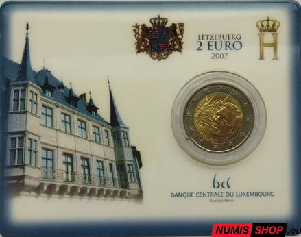 Luxembursko 2 euro 2007 - Veľkovojvodský palác - COIN CARD