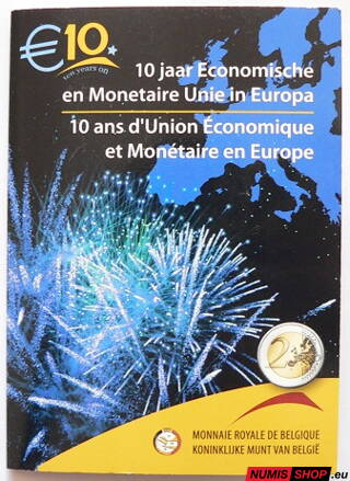 Belgicko 2 euro 2009 - 10. výročie hospodárskej a menovej únie - COIN CARD
