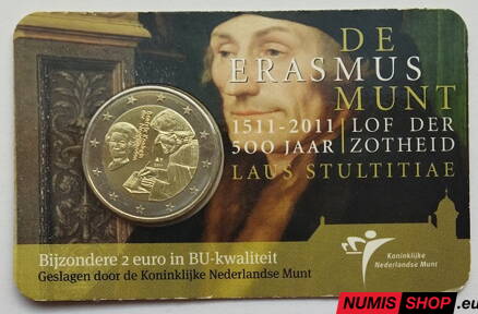 Holandsko 2 euro 2011 - Erasmus Rotterdamský - COIN CARD