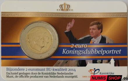 Holandsko 2 euro 2014 - Dvojportrét - COIN CARD