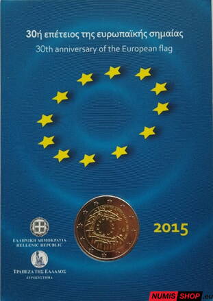 Grécko 2 euro 2015 - 30 rokov vlajky EÚ - COIN CARD