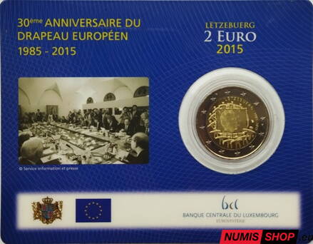 Luxembursko 2 euro 2015 - 30 rokov vlajky EÚ - COIN CARD