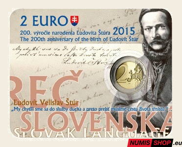 Slovensko 2 euro 2015 - Ľudovít Štúr - COIN CARD