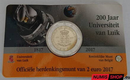 Belgicko 2 euro 2017 - Univerzita v Liege - COIN CARD 