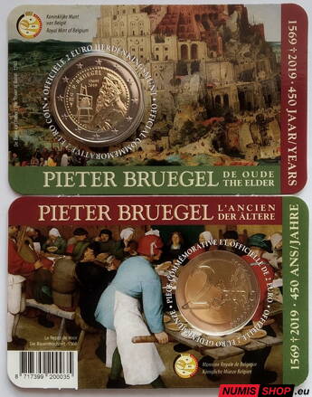 Belgicko 2 euro 2019 - Pieter Bruegel - COIN CARD