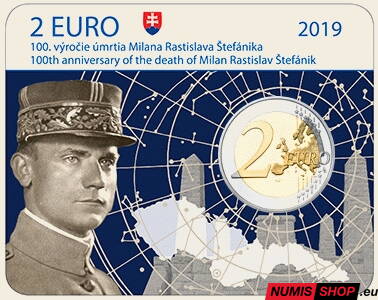 Slovensko 2 euro 2019 - M. R. Štefánik - COIN CARD