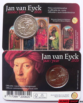 Belgicko 2 euro 2020 - Jan van Eyck - COIN CARD