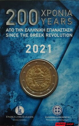 Grécko 2 euro 2021 - Grécka revolúcia - COIN CARD