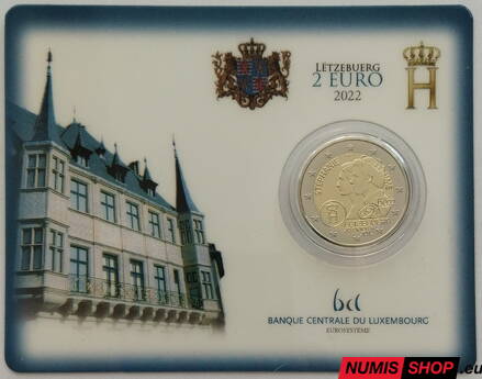 Luxembursko 2 euro 2022 - Svadba - Guillaume and Stéphanie - COIN CARD