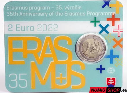 Slovensko 2 euro 2022 - Erasmus - COIN CARD