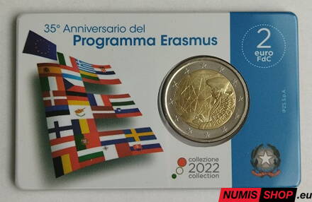 Taliansko 2 euro 2022 - Erasmus - COIN CARD