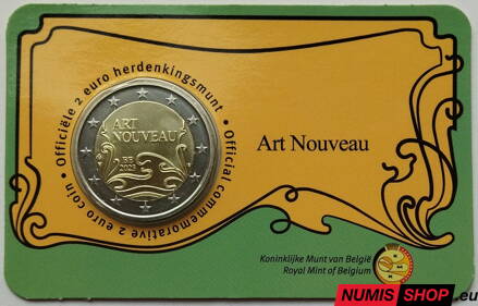 Belgicko 2 euro 2023 - Rok secesie - COIN CARD - yellow