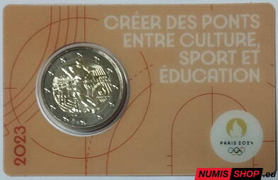 Francúzsko 2 euro 2023 - OH Paríž 2024 - COIN CARD pink