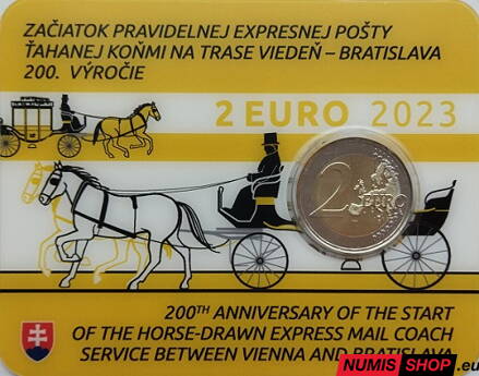 Slovensko 2 euro 2023 - Expresná pošta ťahaná koňmi - COIN CARD