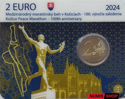 Slovensko 2 euro 2024 - Medzinárodný maratónsky beh v Košiciach - COIN CARD