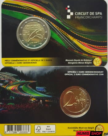 Belgicko 2 euro 2025 - Spa-Francorchamps  - COIN CARD - (FR/D)