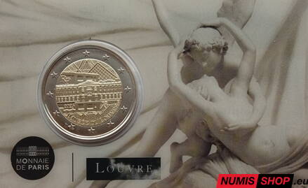 Francúzsko 2 euro 2025 - Louvre - L´Amour et Psyché - COIN CARD