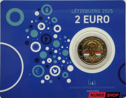 Luxembursko 2 euro 2025 - 25. výročie Henri COLOR - COIN CARD