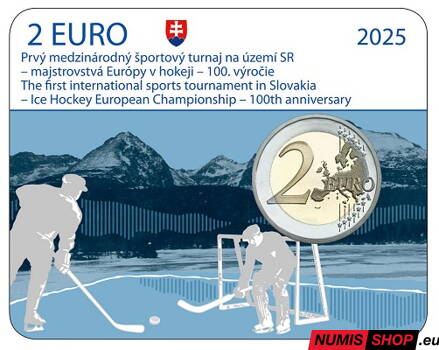 Slovensko 2 euro 2025 - Majstrovstvá Európy v hokeji - COIN CARD