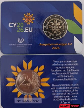 Cyprus 2 euro 2026 - Predsedníctvo - COIN CARD