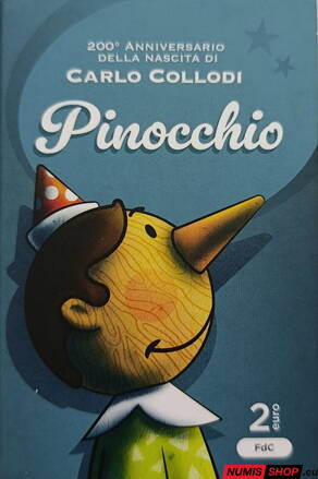 Taliansko 2 euro 2026 - Carlo Collodi - Pinocchio - COIN CARD