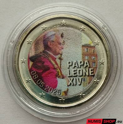 2 euro 2025 - COLOR - Pápež Lev XIV. - Balkón