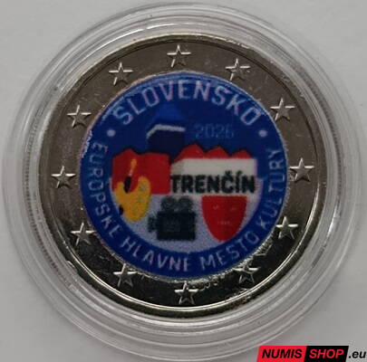 Slovensko 2 euro 2026 - Trenčín - Európske hlavné mesto kultúry 2026 - COLOR (modrá)