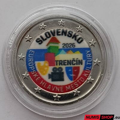 Slovensko 2 euro 2026 - Trenčín - Európske hlavné mesto kultúry 2026 - COLOR (trikolóra)