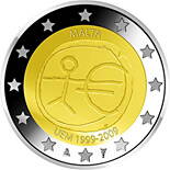 Malta 2 euro 2009 - 10. výročie hospodárskej a menovej únie - UNC