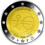 Holandsko 2 euro 2009 - 10. výročie hospodárskej a menovej únie - UNC