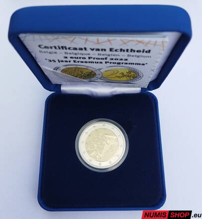 Belgicko 2 euro 2022 - Erasmus - PROOF